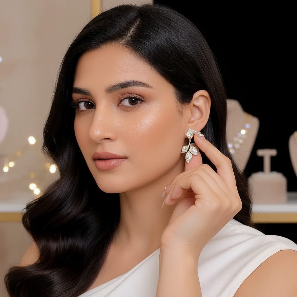 Elegant Leaf Design Dangler Earrings for Women – Party & Ethnic Wear Fashion Jewellery