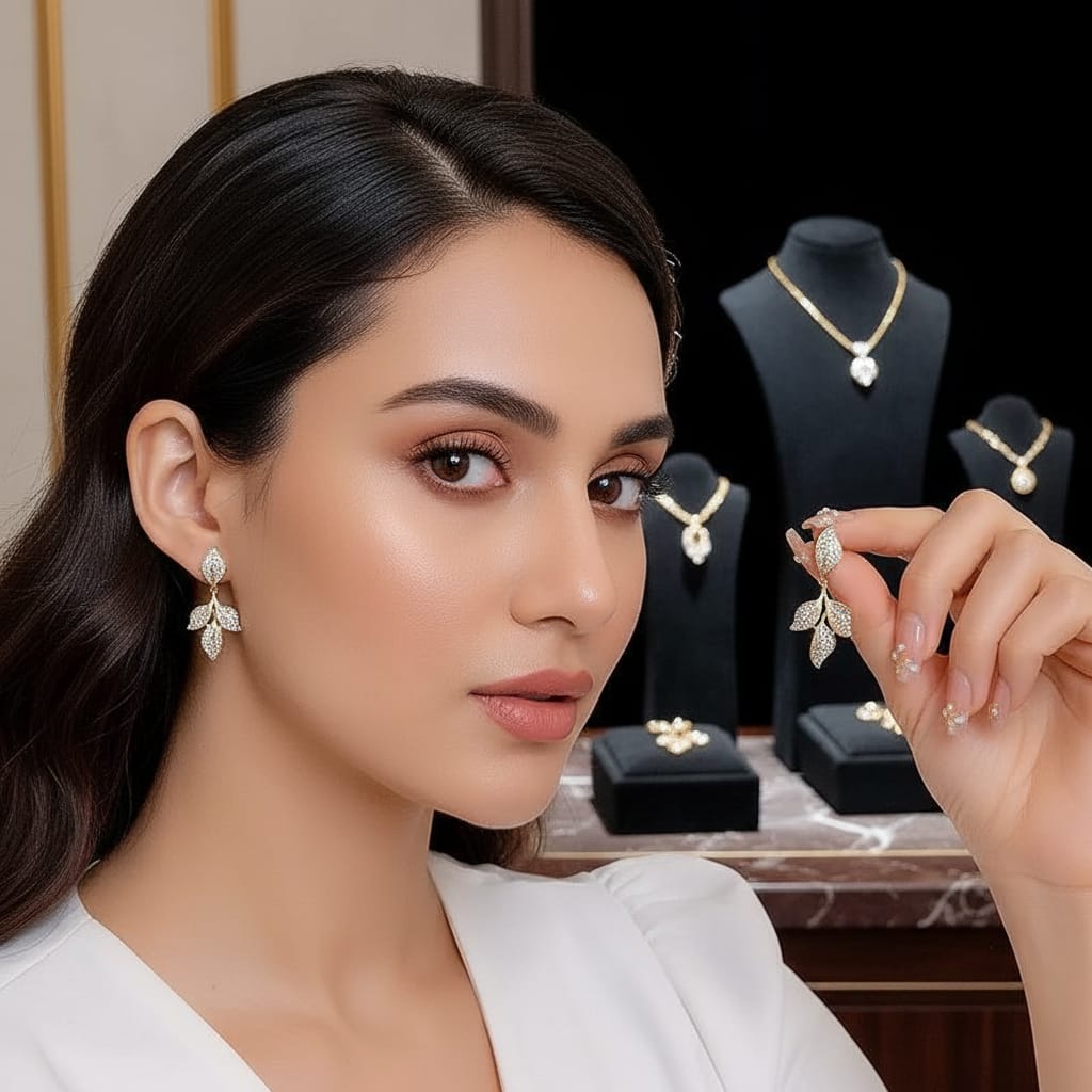 Elegant Leaf Design Dangler Earrings for Women – Party & Ethnic Wear Fashion Jewellery