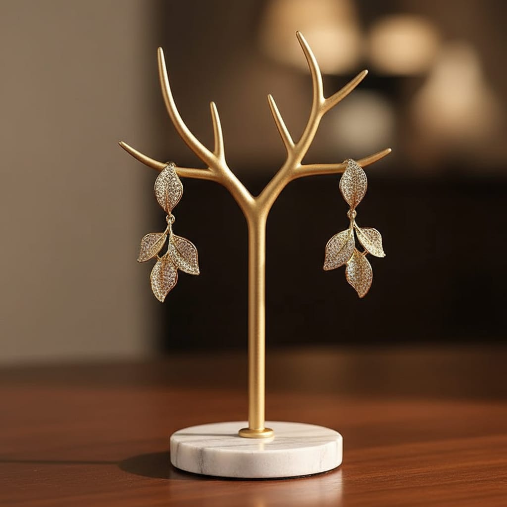 Elegant Leaf Design Dangler Earrings for Women – Party & Ethnic Wear Fashion Jewellery