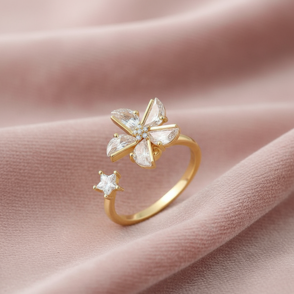 Geometric Diamond Anxiety Ring,