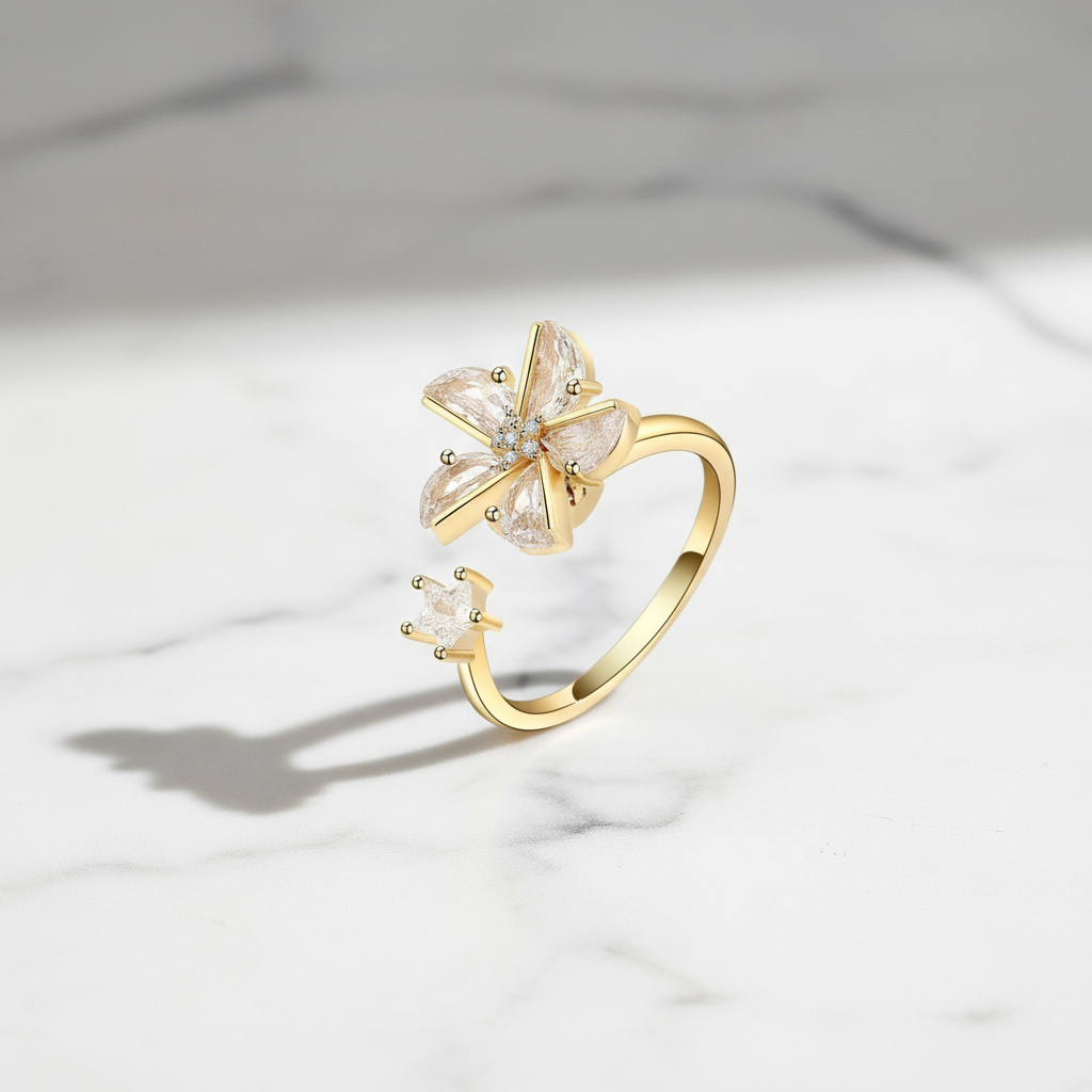 Geometric Diamond Anxiety Ring,