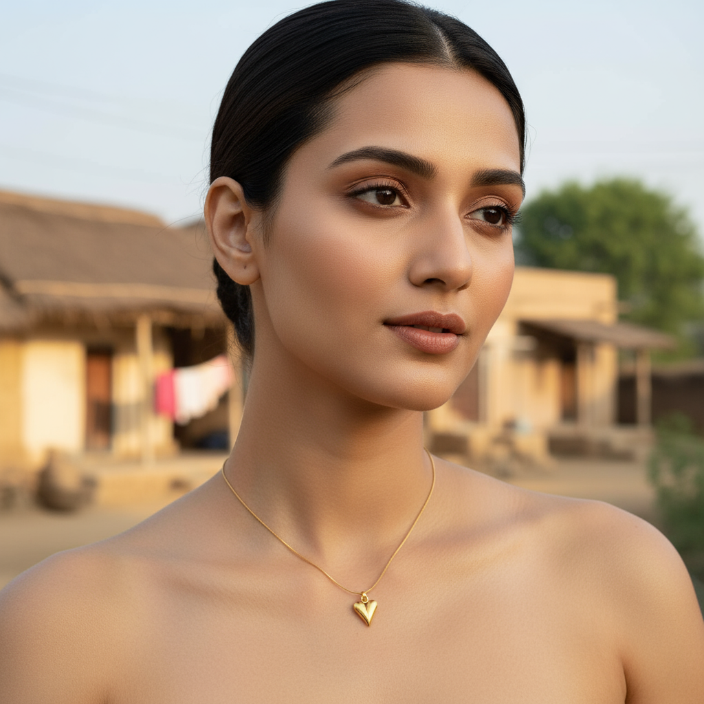 Non Tarnish Gold Heart Pendant Necklace | Waterproof 18K Plated Stainless Steel Jewelry for Women