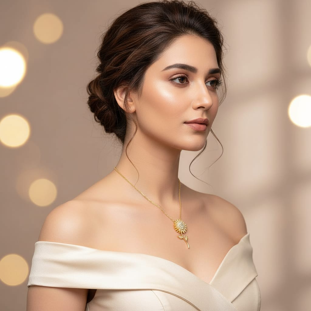 Women’s Classic Sunflower Pendant Necklace