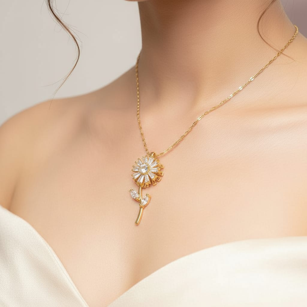 Women’s Cute Sunflower Pendant Necklace