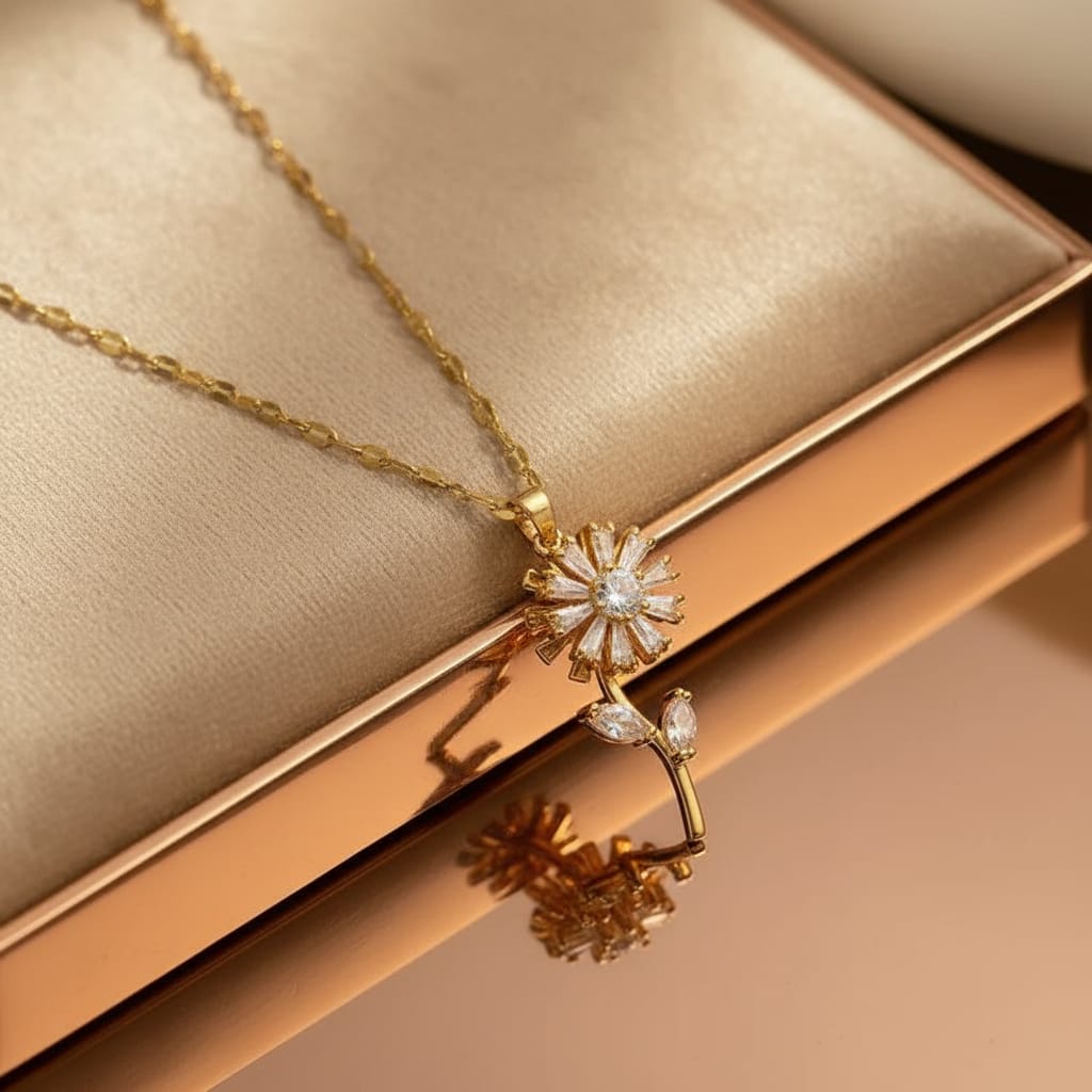 Women’s Cute Sunflower Pendant Necklace