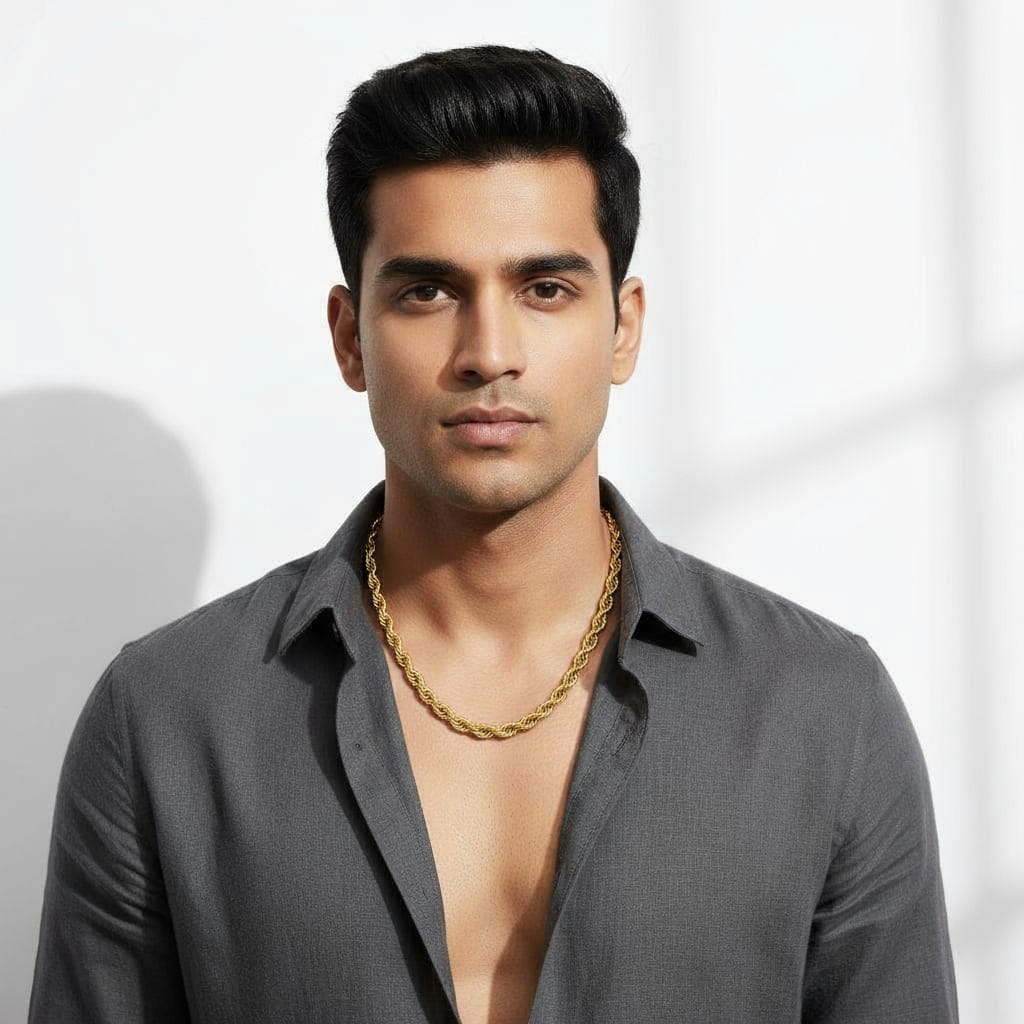 Classic Rope Chain Gold Plated Necklace – Anti-Tarnished Finish