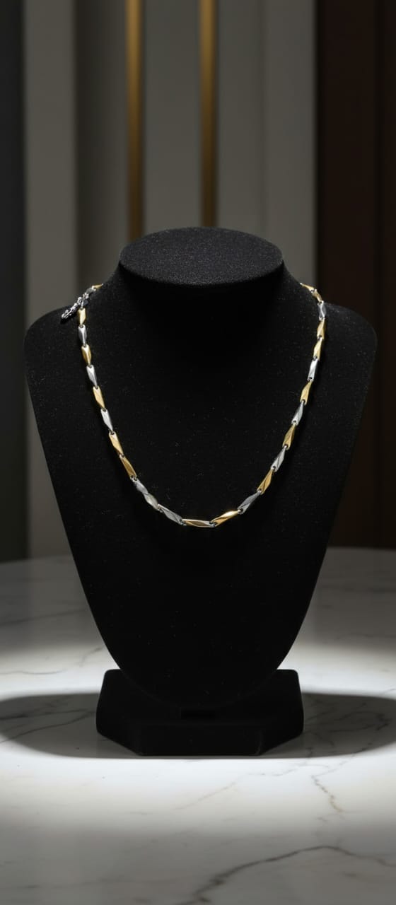 Dual-Tone Gold & Silver Plated Chain – Anti-Tarnished