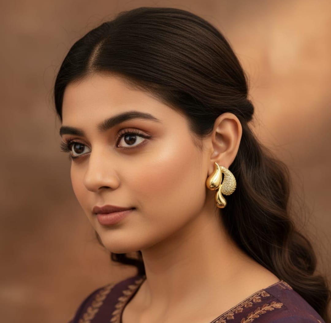 Gold-Plated Anti-Tarnish Designer Ear Studs