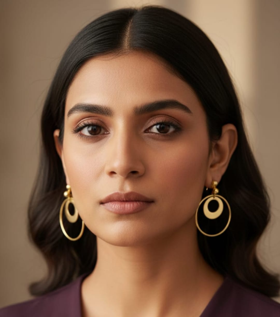 Anti-Tarnish Gold-Plated Geometric Drop Earrings