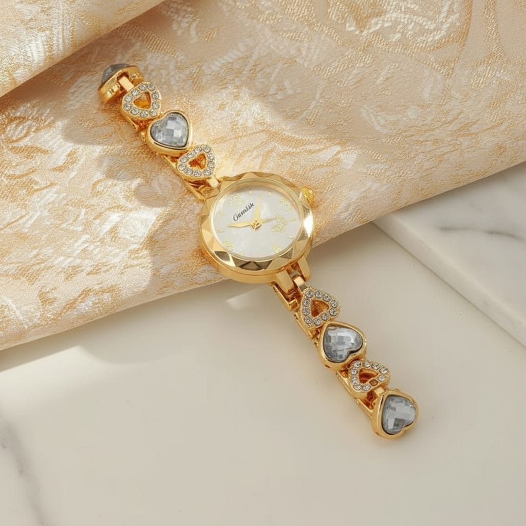 Sweet Commute Heart Shape Mechanical Women's Watch – Luxury Gold Bracelet