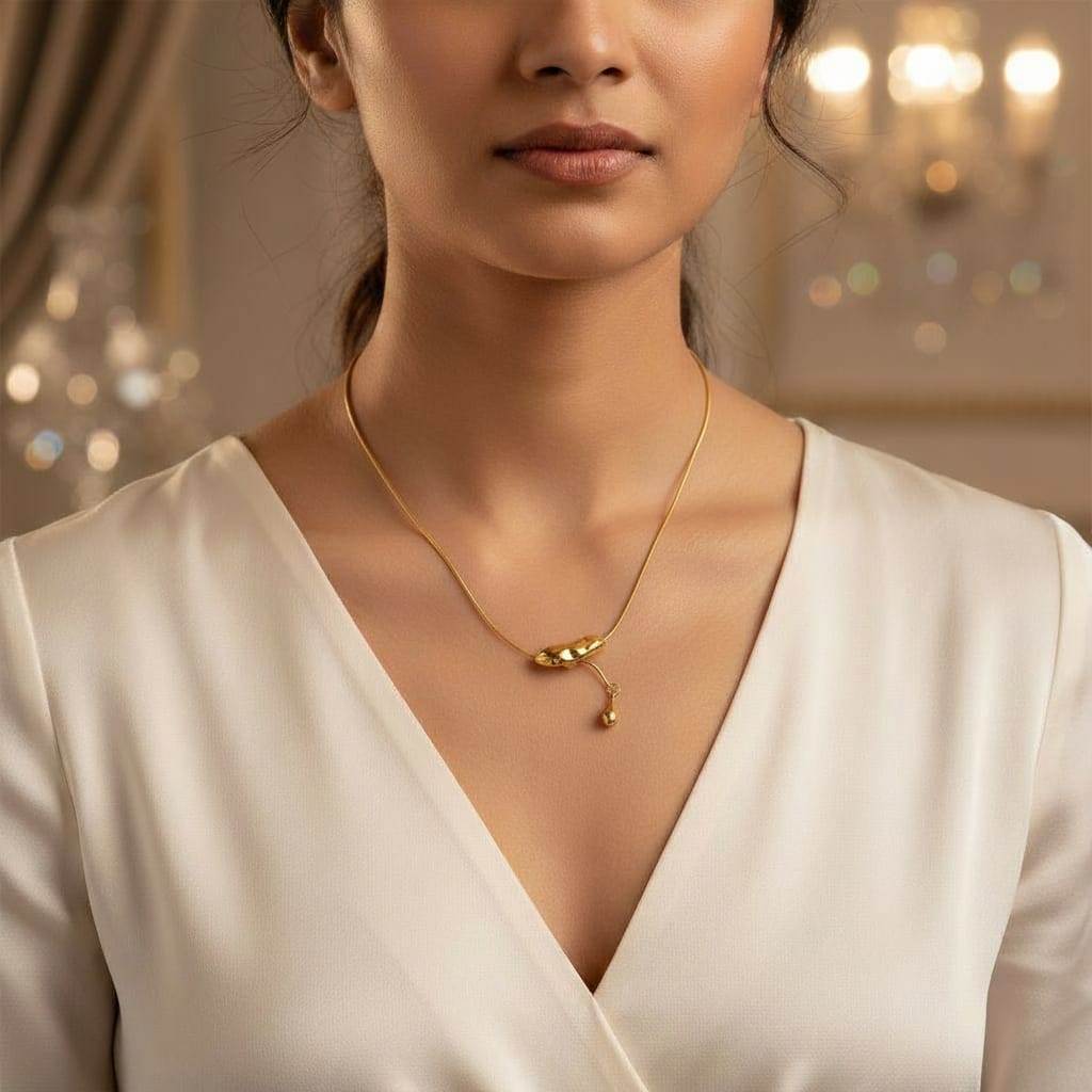 18K Gold Plated Pendant Necklace Snake Chain