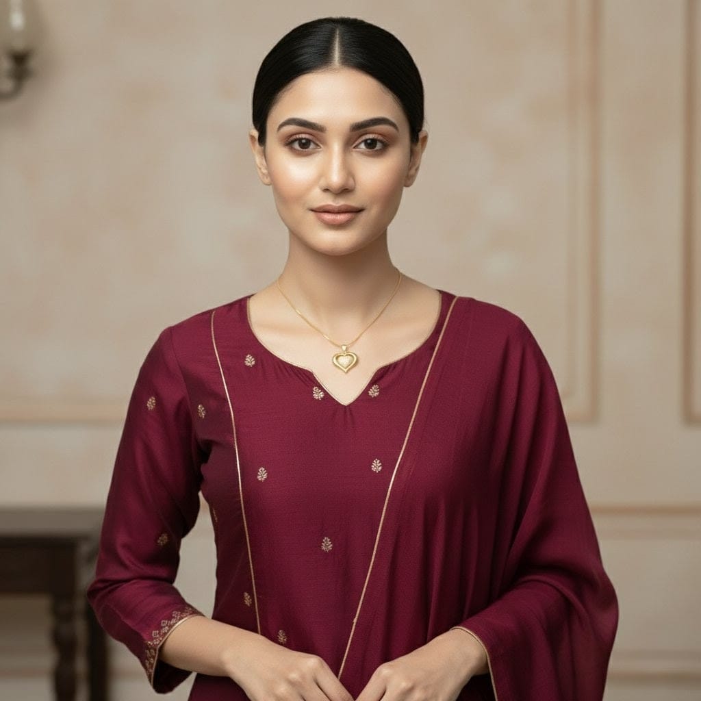 Elegant Gold Heart Pendant Necklace – Anti-Tarnish & Waterproof