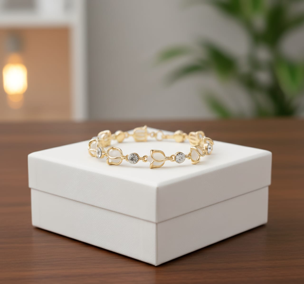 Blooming Grace Gold-Tone Crystal Bracelet