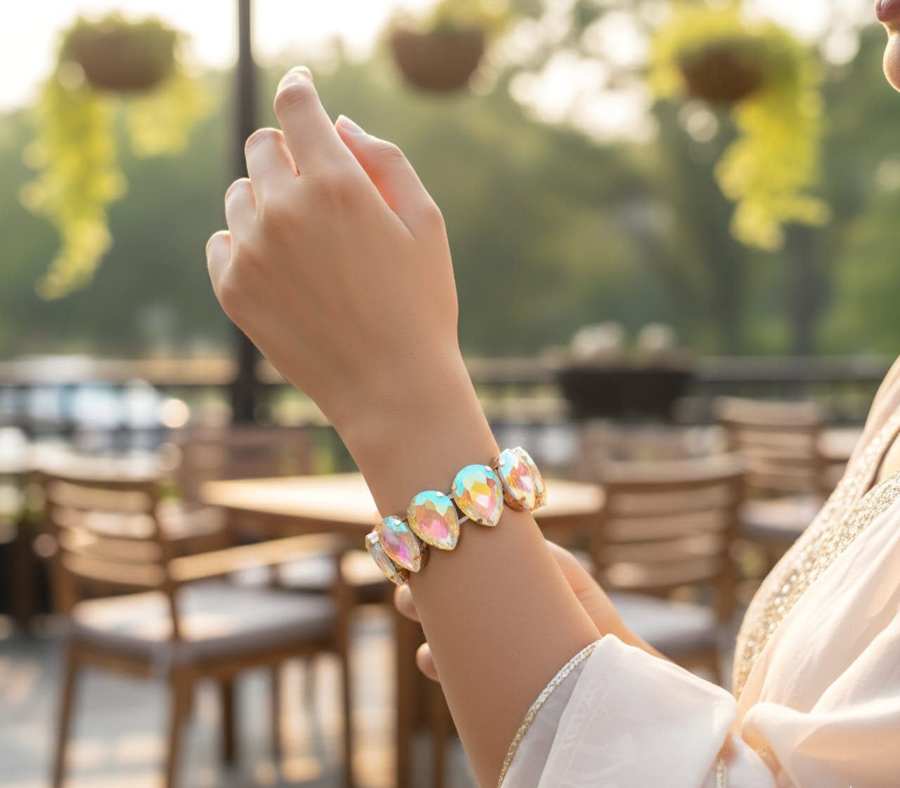 Aurora Glow Statement Crystal Bracelet