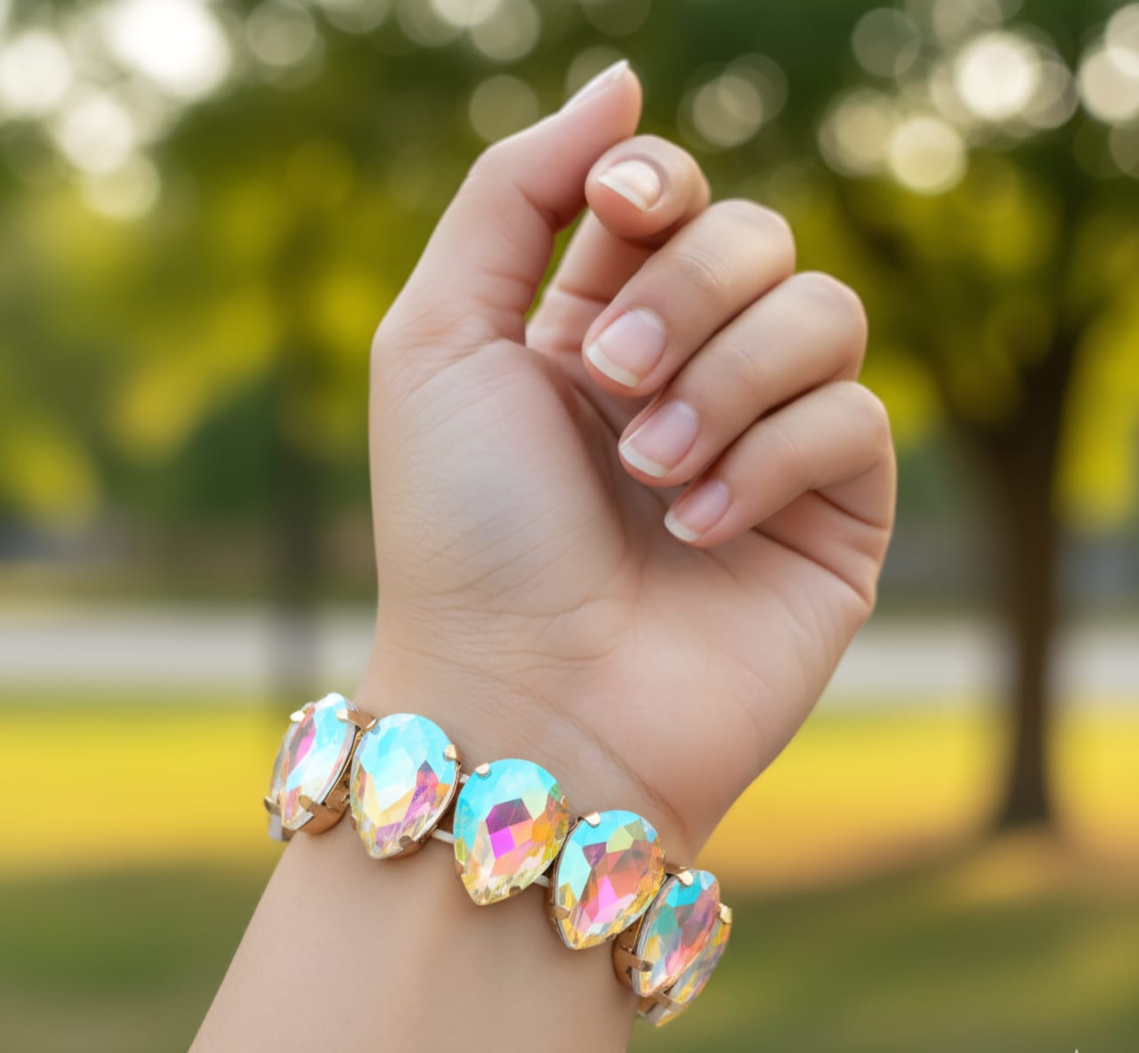 Aurora Glow Statement Crystal Bracelet