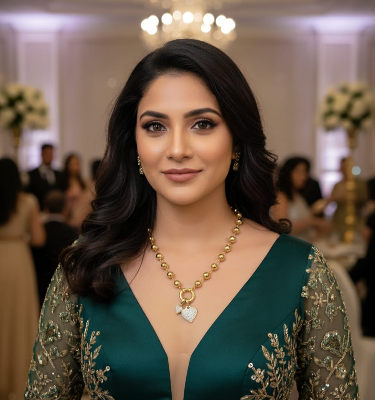 Eternal Hearts Gold-Plated Bead Necklace – Anti-Tarnish & Waterproof