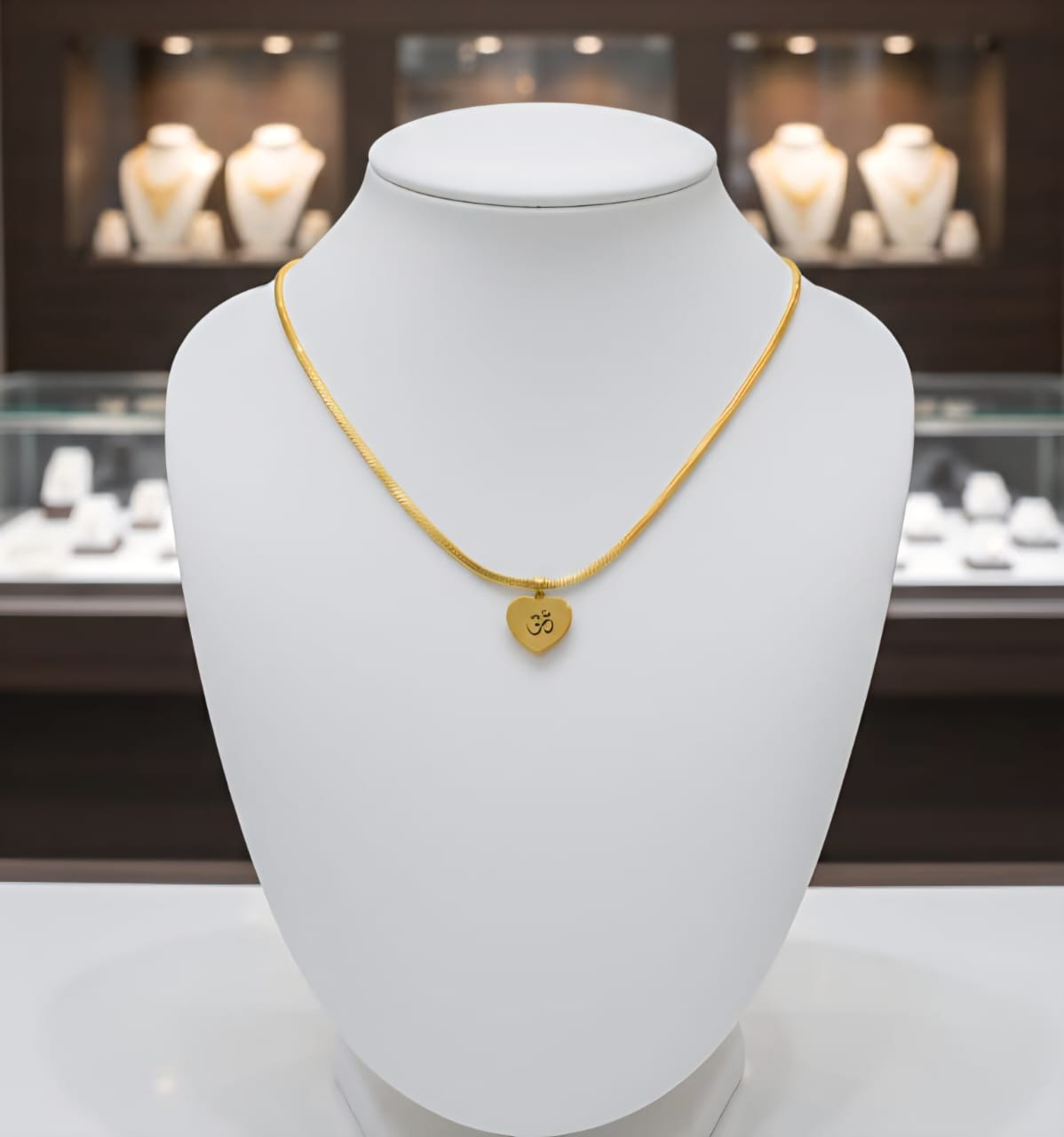 Om Heart Gold-Plated Necklace – Anti-Tarnish, Waterproof & High Quality