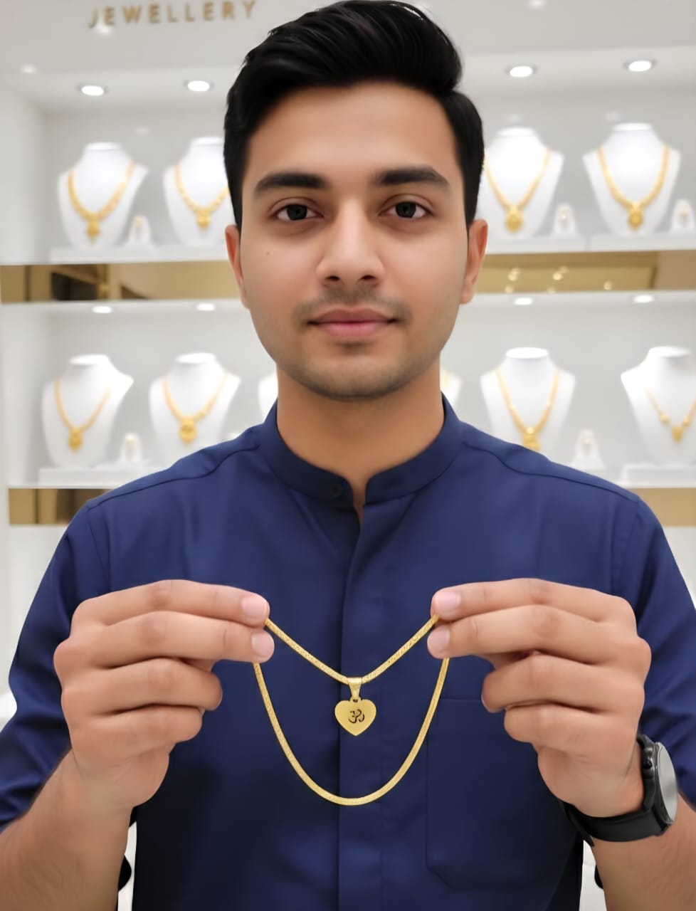 Om Heart Gold-Plated Necklace – Anti-Tarnish, Waterproof & High Quality