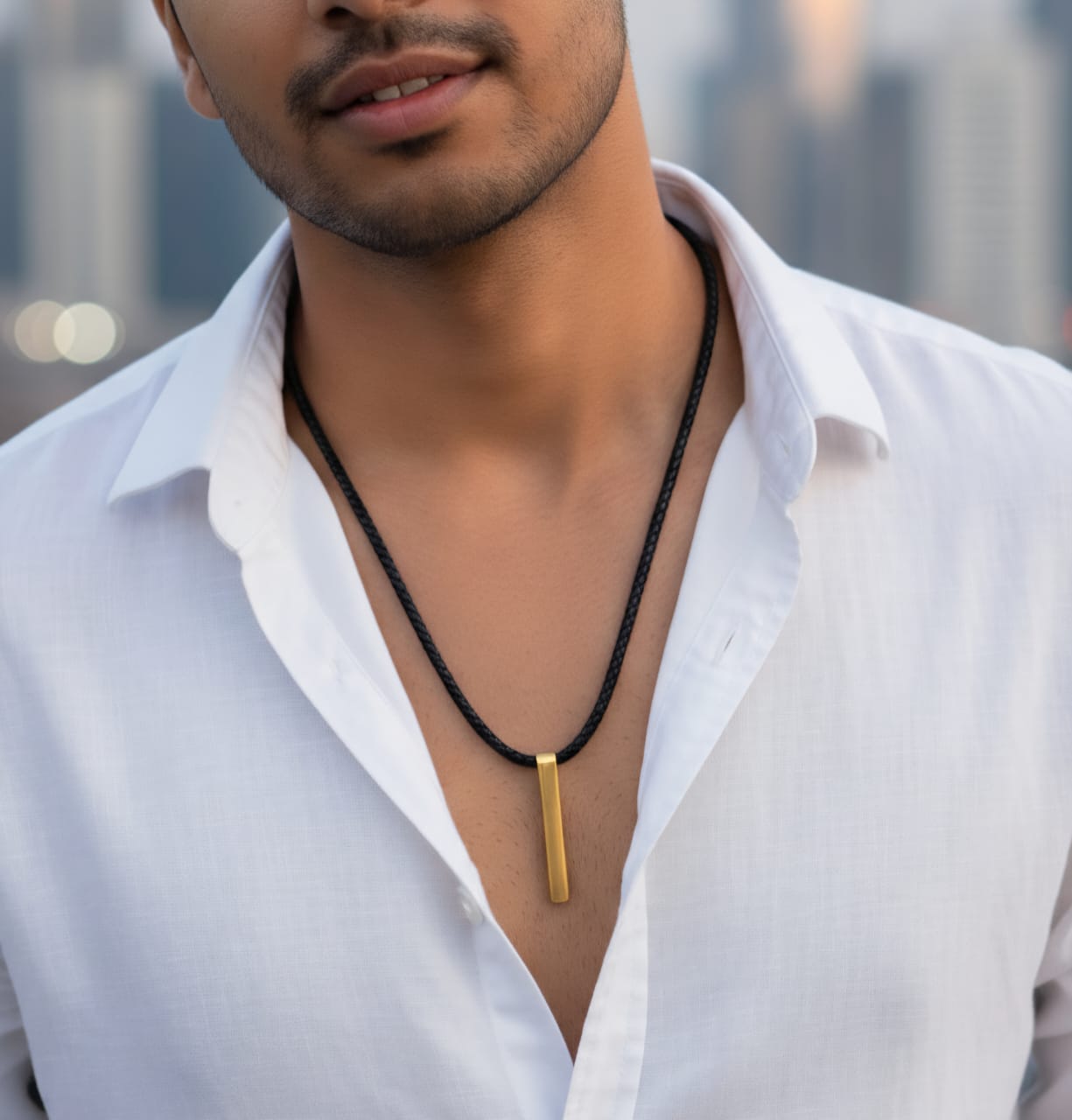 Minimal Bar Gold-Plated Unisex Necklace – Anti-Tarnish