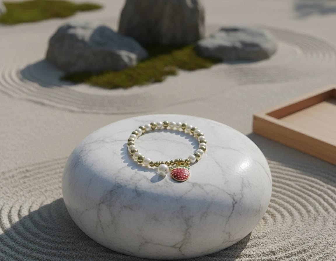 Strawberry Pearl Charm Bracelet