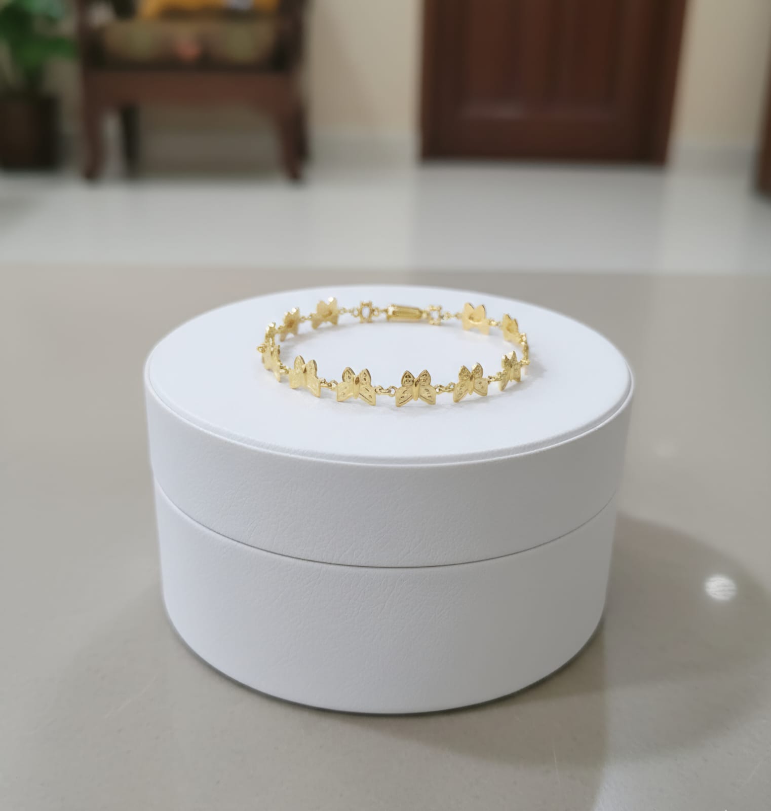 Anti-Tarnished Butterfly Bloom Gold-Plated Bracelet