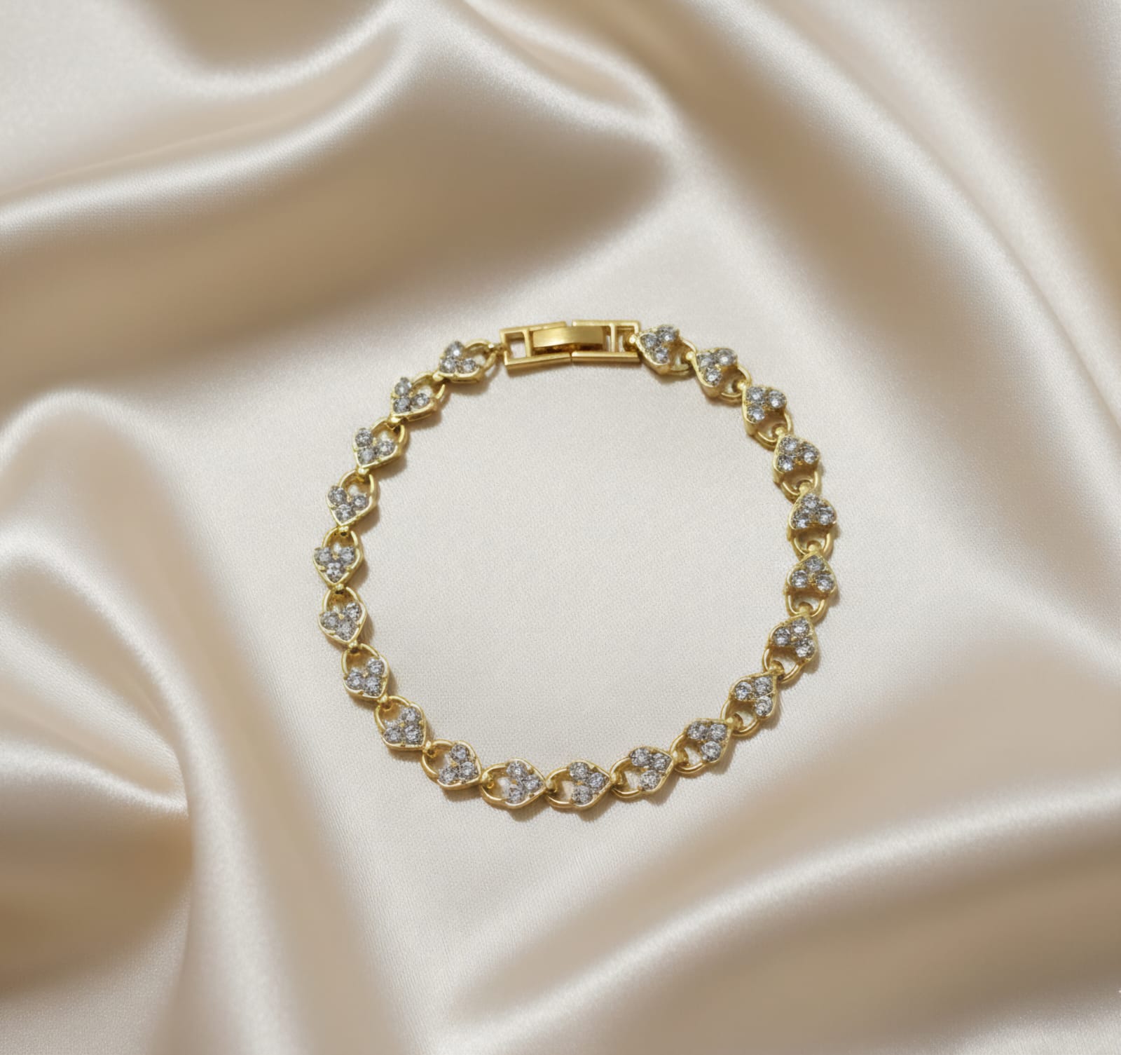 Gold Plated Heart Link Bracelet