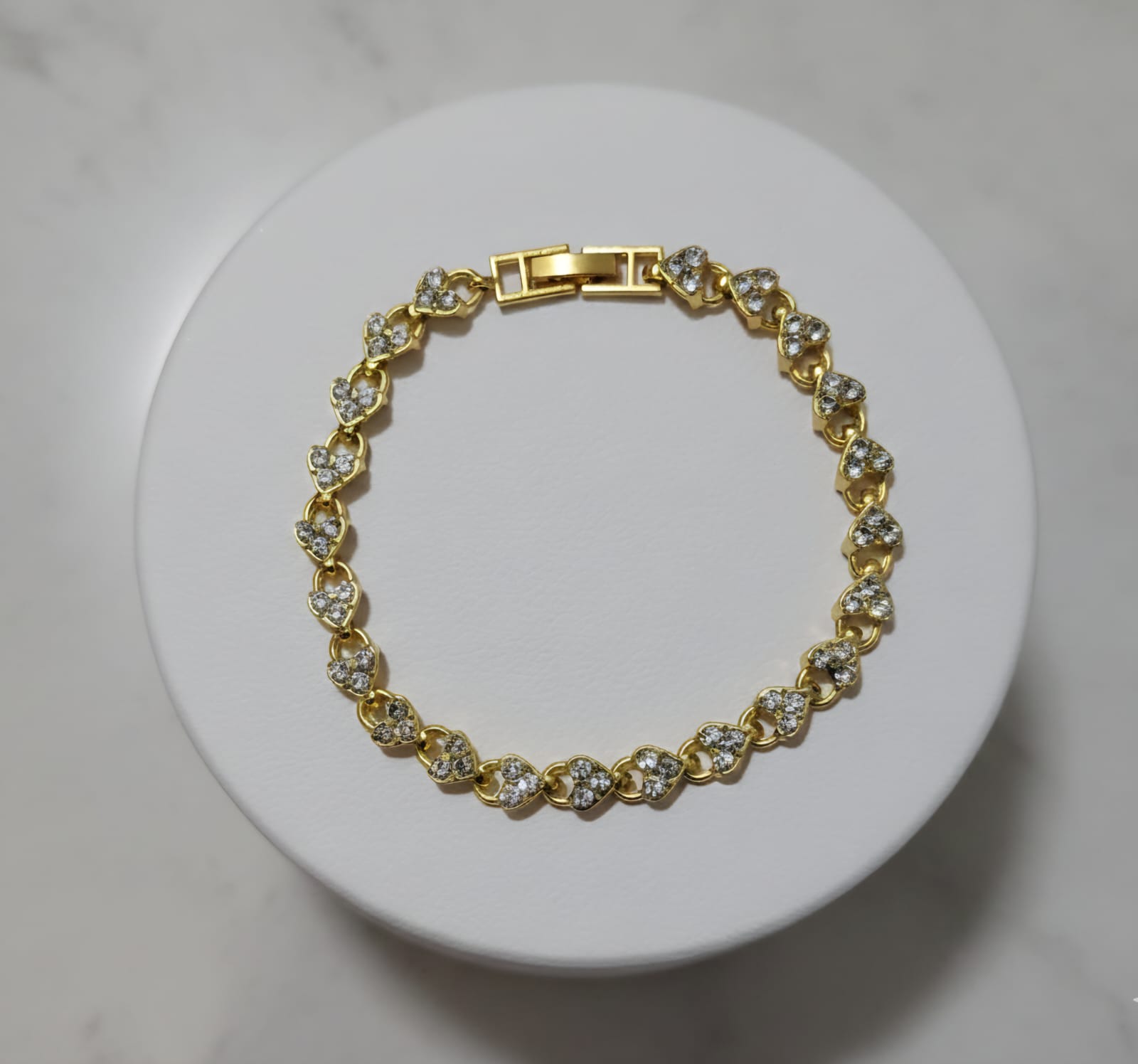 Gold Plated Heart Link Bracelet