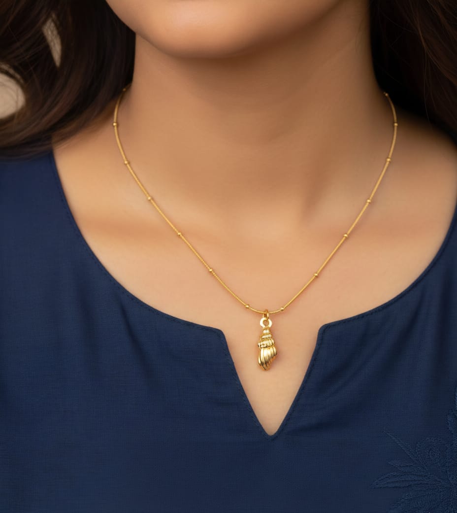 Gold Plated Seashell Pendant Necklace | Anti-Tarnish & Waterproof