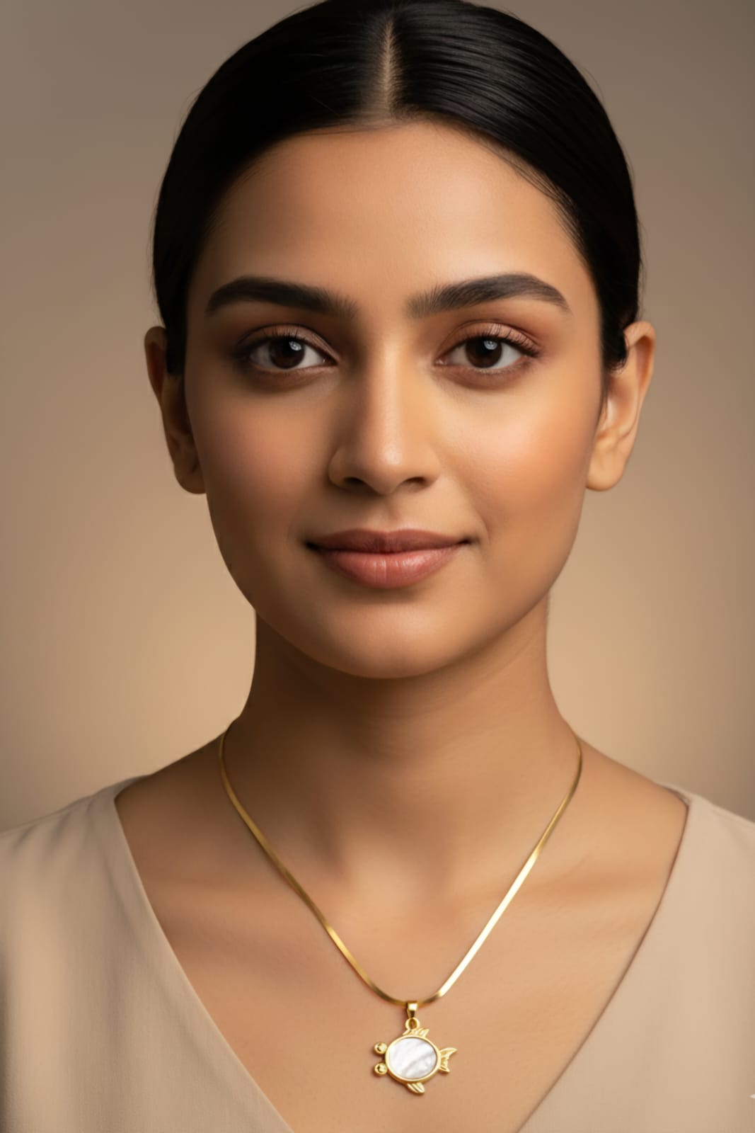 Minimal Gold-Tone Fish Pendant Necklace for Women & Girls