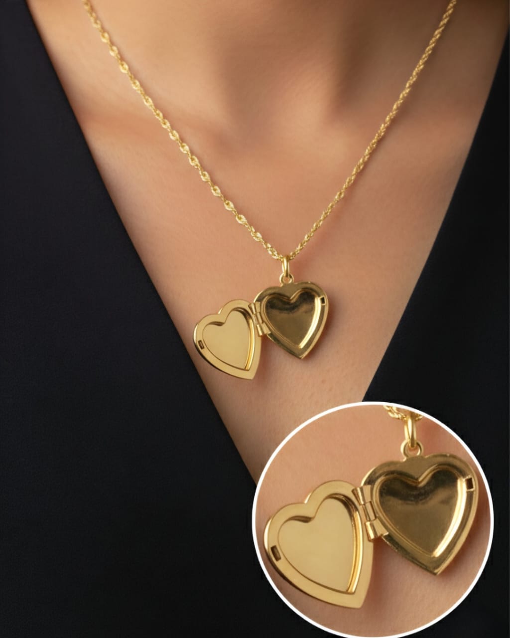 Anti-Tarnished Gold Plated Heart Pendant Necklace – Luxury Shine for Women
