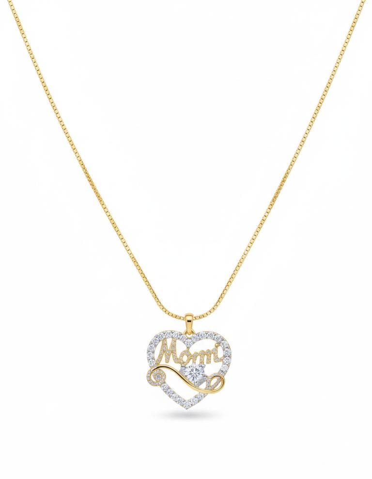 Anti Tarnish Waterproof “Mama” Heart Pendant Gold-Plated Necklace