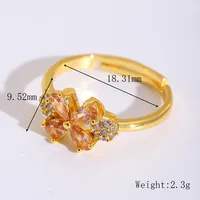 Elegant Anti-Tarnish Waterproof Flower Cluster AD Ring