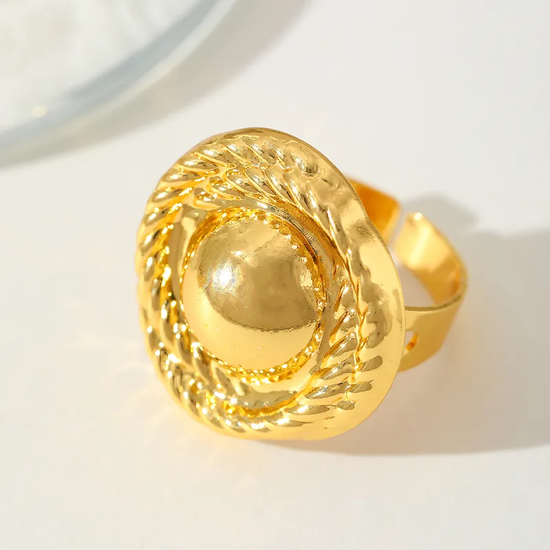 Bold Anti-Tarnish Waterproof Rope Twist Dome Ring