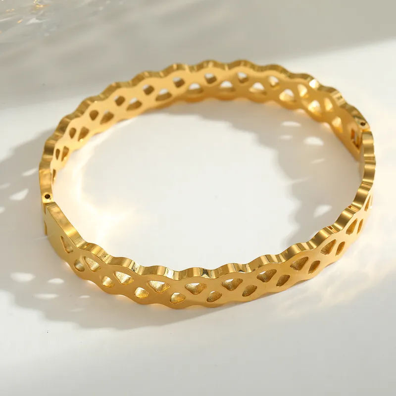 Elegant Anti-Tarnish Waterproof Openwork Cuff Bracelet...