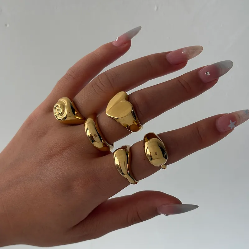 Anti Tarnish Gold Plated Minimalist Ring for Women